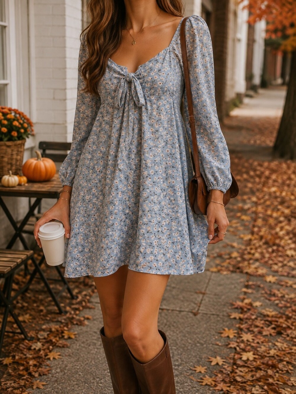 Lily Rose Blue Floral Peasant Style Mini Dress  Cottage Core Coquette Girl